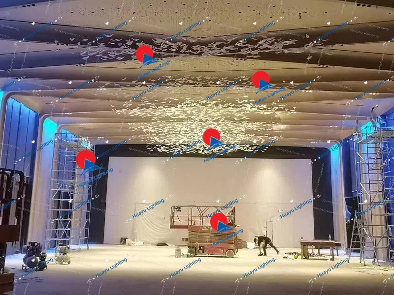 chandelier installation - Shangri-La Nanshan Shenzhen